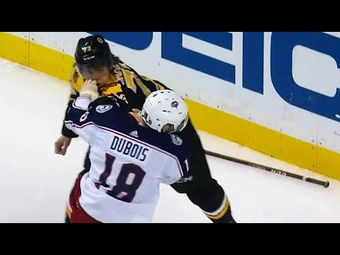 Video: Fight ensues after Bruins' McAvoy steps into Blue Jackets' Dubois