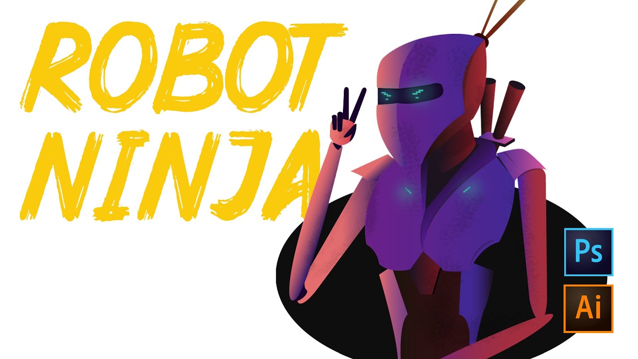 Robot Ninja Illustration Robot Ninja Illustration