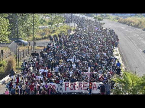 Mexiko/USA: Grte Migranten-Karawane seit ber einem Jahr marschiert im Sden Mexikos los