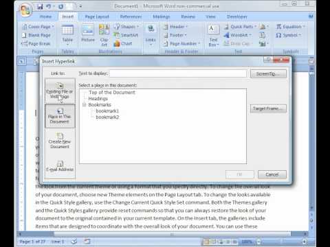how to create hyperlink in word