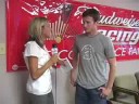 mandy miller talks with nascar driver kasey kahne.