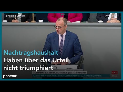 Friedrich Merz (Chef CDU/CSU-Fraktion) zur Regierungserklrung von Olaf Scholz zur Haushaltslage am 28.11.2023