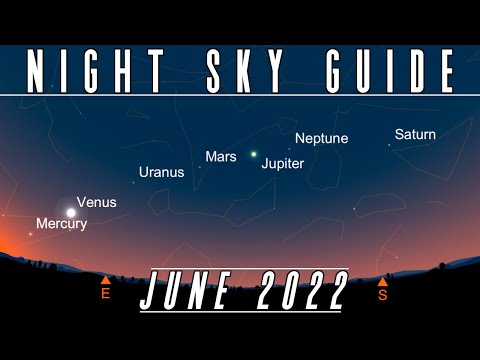 The Night Sky | June 2022 | Mercury, Venus, Mars, Jupiter & Saturn Line ...