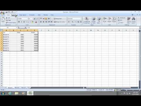 how to define x and y values in excel