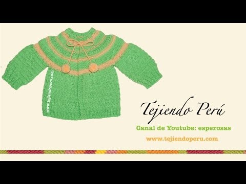 Ropón o chaquetita fácil tejida en dos agujas para bebes
