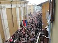 Crowds of people for the procession.