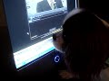 Lydia chasing the mouse on the Monitor