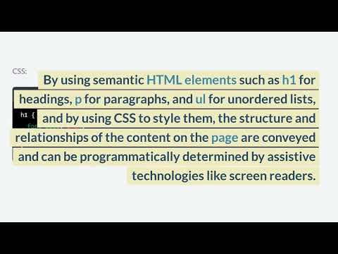 How to implement WCAG 2.1 Success Criteria 1.3.1 Info and Relationships in code with examples