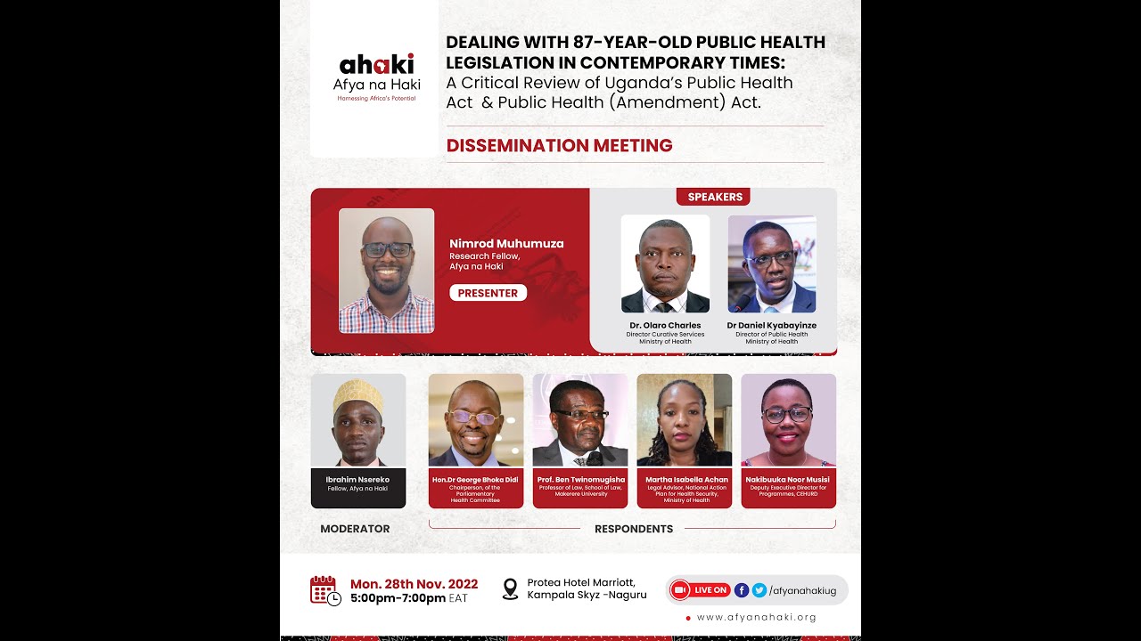 Dissemination of Uganda's Public Health (Amendment) Act Analysis