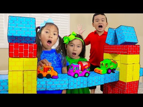 London Bridge is Falling Down | Wendy Jannie & Lyndon Pretend Play Nursery Rhyme Kids Songs