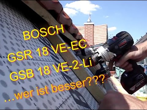 BOSCH Akku Schrauber GSR 18 VE-EC im Vergleich zum Schlagbohrschrauber GSB 18 VE-2-Li