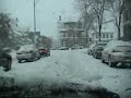 Driving in the snow leaving downtown Kenosha