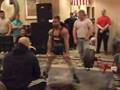 this show a 615 bench\, 625\, and a 640 miss. then goes to deadlifts of 650\, 675miss\, 675 miss. at 200lbs body weightit also has some footage of big steve mac attempting a 825 deadlift