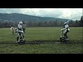 segways at dawn two knights solemnly strap on their armour in preparation for a joust in this spot for washington's lottery. as the contest begins, it's revealed they're in a muddy field on segways with a group of friends watching the campaign, straplined play together, win together, aims to position the lottery as a social experience and encourages friends to play it together to make their dreams come true. credits: cole & weber united