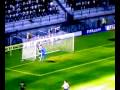 Fifa 09 Xbox 360 - One long shot on goal hits crossbar 3 times before keeper saves. Gerrard Liverpool England