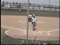 softball player carried around bases by opponents