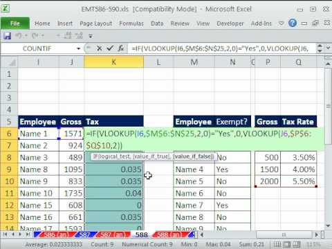Excel If Function Lookup Table
