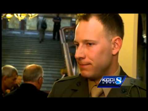 reunion - A Wisconsin Marine is reunited with the dog he served with in Afghanistan.