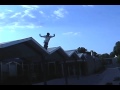 Rollerblading Jump Off Roof Face Plant - face plant, fail, jump, painful, rollerblading, roof