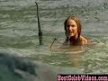 sexy leelee sobieski in a lake shower from hercules.