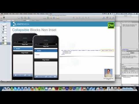 indreamweaver - In this tutorial Kinetic Media will walk you through how to start using collapsibles inside of jQuery Mobile. With collapsibles you can build things like acc...