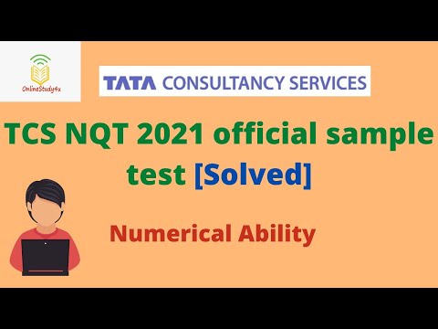 TCS NQT 2021 Official Sample Test solved | Complete Numerical Ability solutions | Prepare for TCS