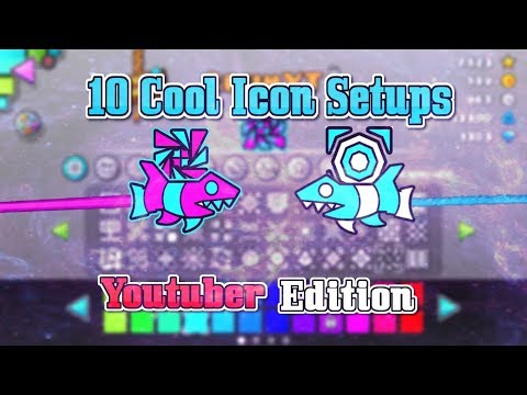 10 Cool Icon Setups (Youtubers Edition!) ~ Geometry Dash