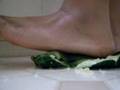 Bare Male Feet crushing a Cuke