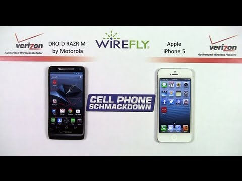 DROID RAZR M by Motorola vs Apple iPhone 5 Smartphone Schmackdown by Wirefly