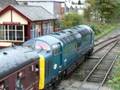 BR Deltic 55022 Royal Scots Grey leaving Ramsbottom, East Lancashire Railway