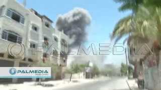 قصف منازل المواطنين بمنطقة بيت لاهيا شمال مدينة غزة 9/7/2014