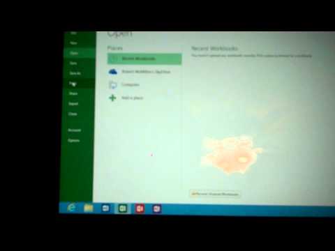 How Excel looks on the Microsoft Surface Tablet