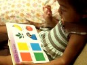 Lena - reading letters, identifying shapes, colors