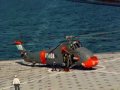 Helicópteros de la Armada Uruguaya realizando maniobras de vuelo desde el USS Oak Hill