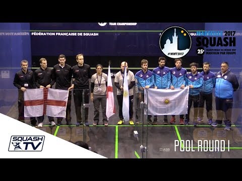 Squash: England v Argentina - Men's World Team Champs 2017 Pool Rd 1 Highlights
