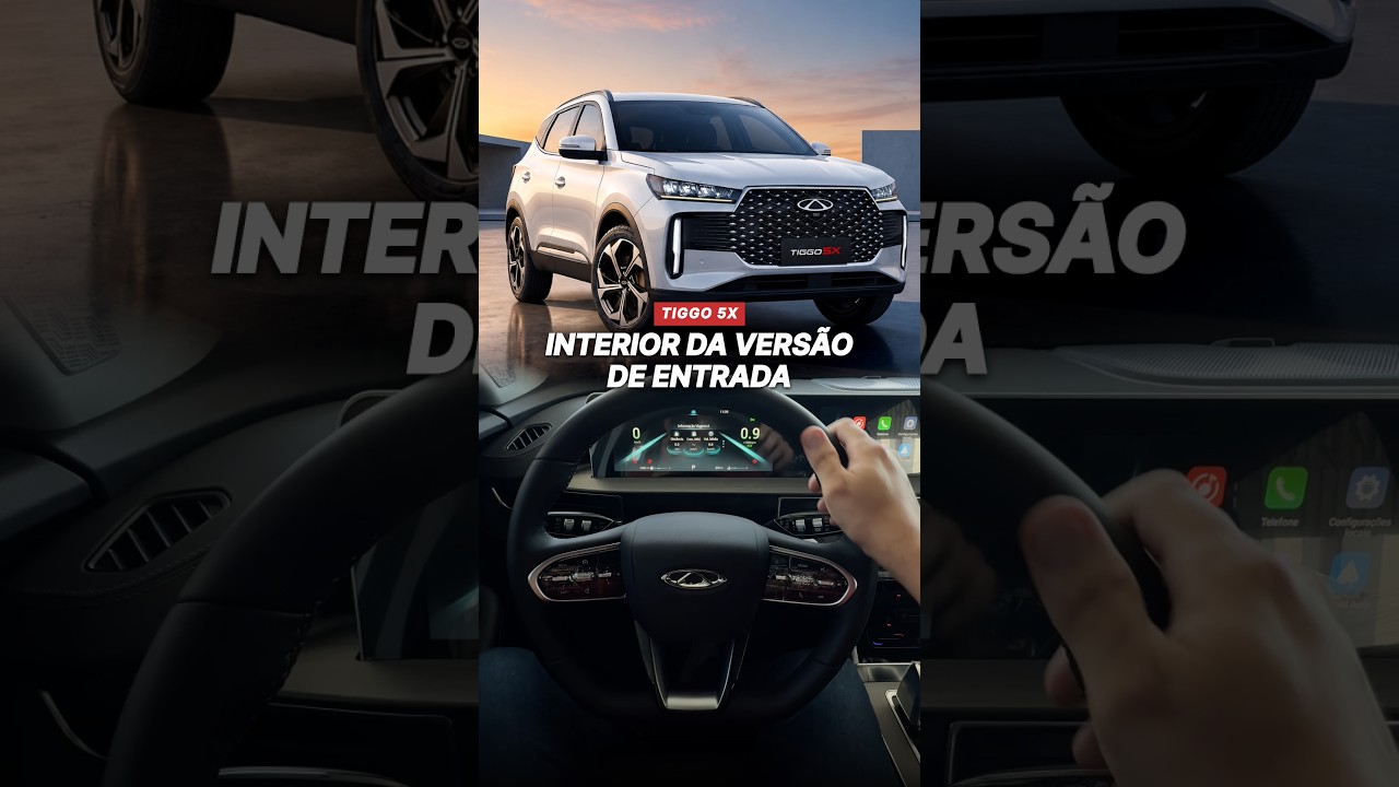 Interior da versão de entrada do Novo Tiggo 5x