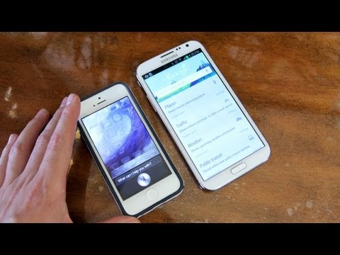 Siri vs Google Voice Search - iPhone 5 vs Galaxy Note 2! (iOS 6 vs Jelly Bean)