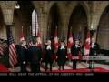 Prime Minister Stephen Harper greets President Barack Obama at Parliment Hill, Ottawa, Canada