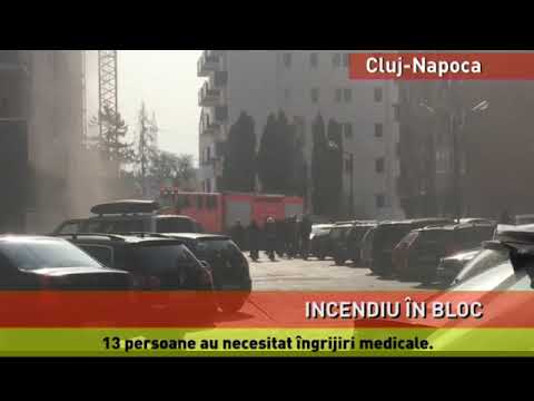 Incendiu violent, într-un bloc din Cluj-Napoca