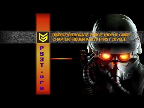 disproportionate - Full Trophy Guide: http://www.ps3trophies.org/forum/showthread.php?t=177542&ref Chapter: Hidden Pasts Level # 1 Kill 1 unfortunate Helghast soldier with 3 ro...