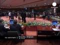 European leaders arriving at the European Union summit in Brussels.
