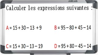 Maths 5ème - Les enchaînements d'opérations Exercice 1