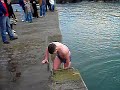 HOGIA BORTHS NEW YEARS DAY JUMP FROM AMLWCH PORT BREAKWATER