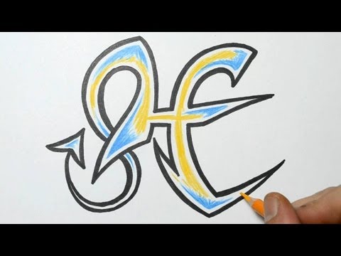 how to draw letter h in graffiti