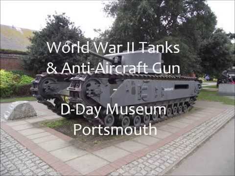 WW2 Tanks & Anti-Aircraft Gun at the D-Day Museum Portsmouth