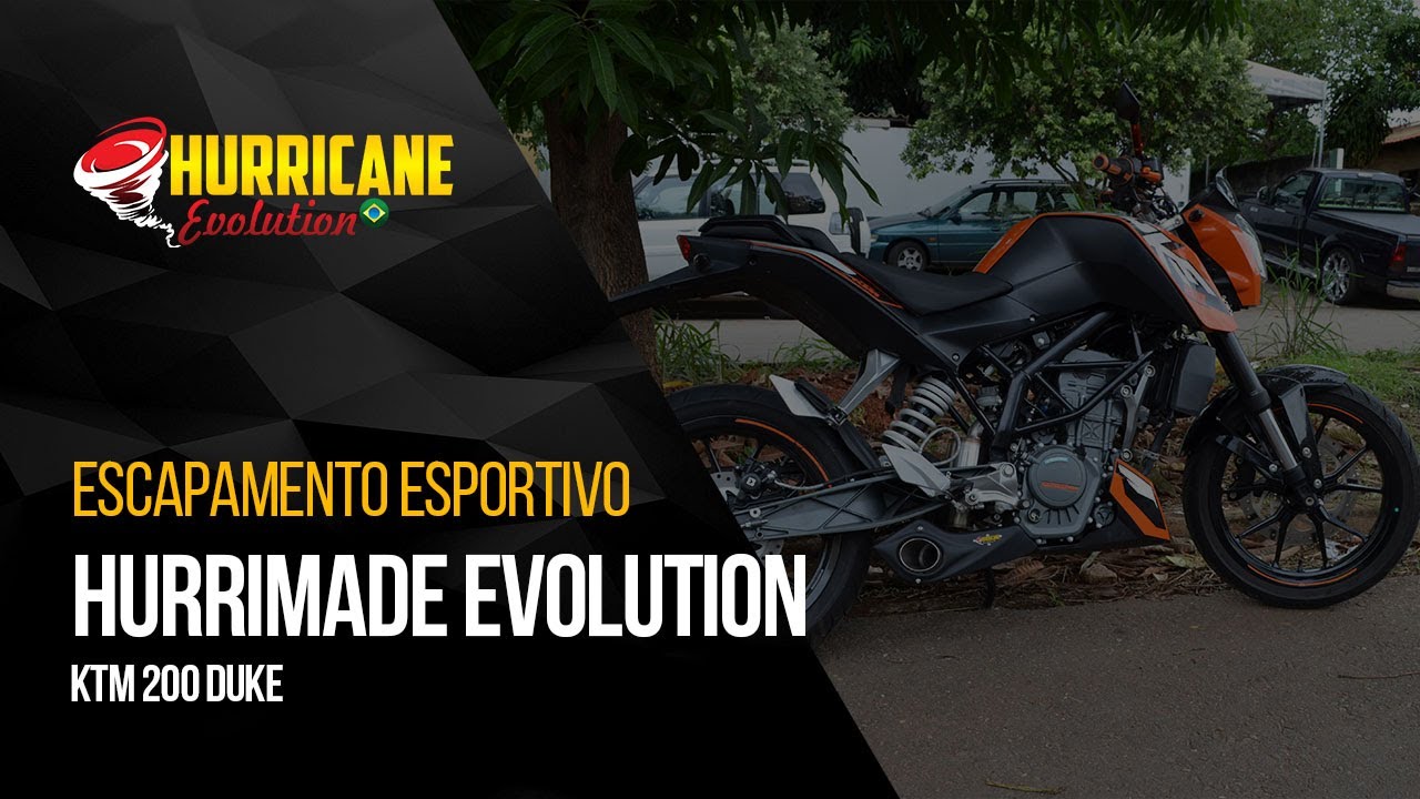 Capa do vídeo  Escapamento Hurrimade Evolution KTM Duke 200 2015 a 2020