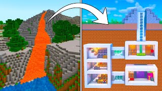 Minecraft Tutorial: How To Make A Volcano Hidden Base "Hidden Lava Base"