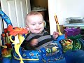 Landon making funny noises.