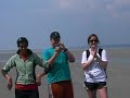 our very capable guide shows us how to get out of quicksand on the walk across the bay to mont st. michel.