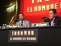 Iron Man press conference Robert Downey Jr y Jon Favreau